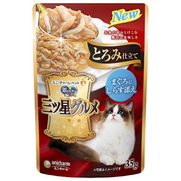 Uni-Charm Three-Star Gourmet Thickened Tuna with Whitebait 35g