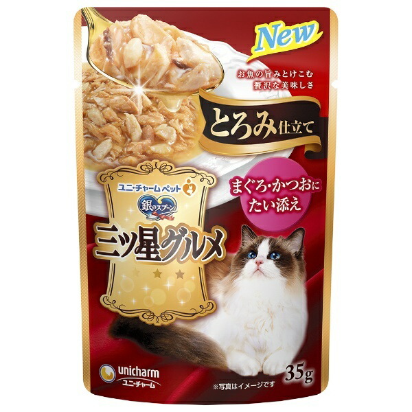 Uni-Charm Three-Star Gourmet Thickened Tuna, Bonito, and Sea Bream 35g