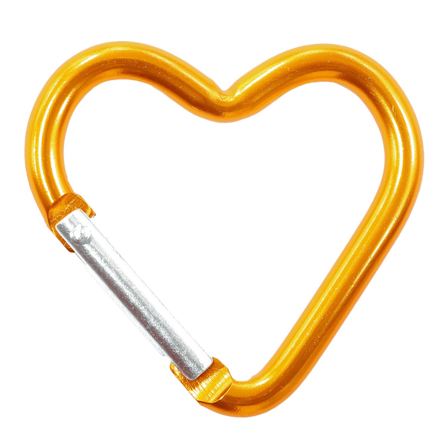 Nippon Chuko Aluminum Carabiner Heart Approx. 44×43mm 1 Piece Orange KEK2-OR