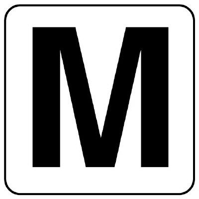 50x50mm Alphabet Display Sticker [M] (1 sheet)