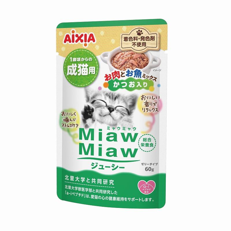 MiawMiaw Juicy Meat and Fish Mix with Bonito 60g
