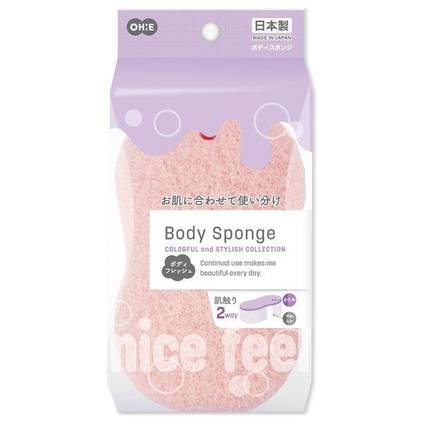 Oe Body Sponge 15cm (H) × 8.8cm (W) × 4.9cm (D) Pink BC Body Fresh Rich Lather Made in Japan