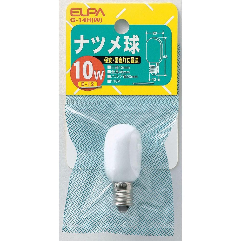 Asahi Electric ELPA Natsume Light Bulb Lighting E12 110V 10W White G-14H(W)