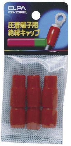 ELPA Insulated Terminal Cap Crafting / Wiring / Electrical PVC Heat Resistance: 60°C Total Length: 30±1mm 6-Pack Red PSV-22H(RD)