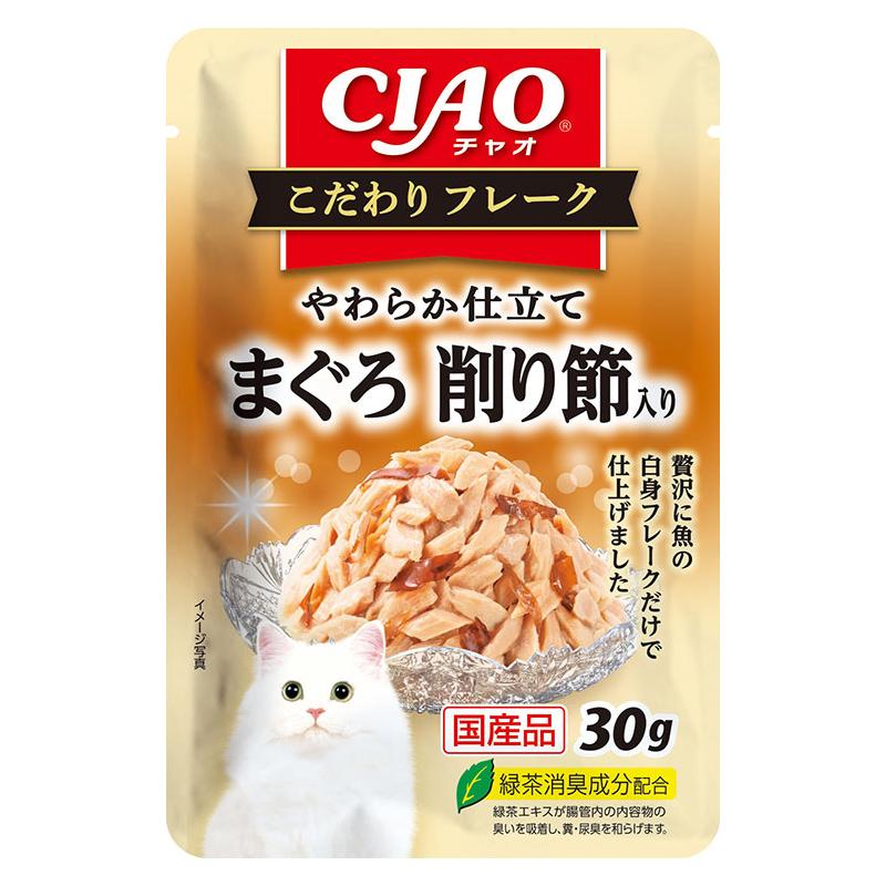 Inaba Pet Food CIAO Premium Flakes with Tuna and Shaved Bonito Flakes 30g