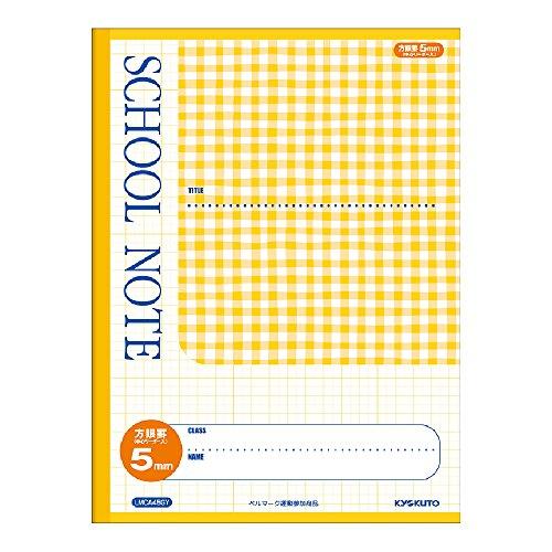 Kyokuto School Notebook 5mm Grid Semi-A4 Yellow Check Pattern LMCA45GY
