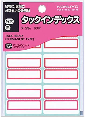 Kokuyo Tack Index Index Seal Paper Label Extra Large 42x34mm 60 Sheets Red TA-23R