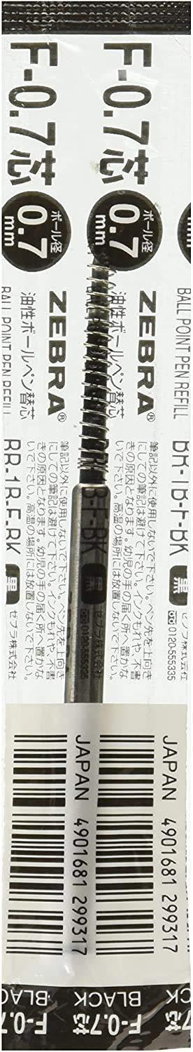 ZEBRA Ballpoint Pen Refill F-0.7 Ink Color: Black BR-1B-F-BK