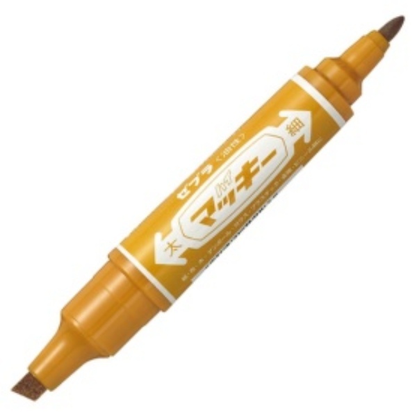 Zebra Oil-Based Marker Hi-Marky Square Tip Bold + Round Tip Fine Light Brown MO-150-MC-LE 1 piece