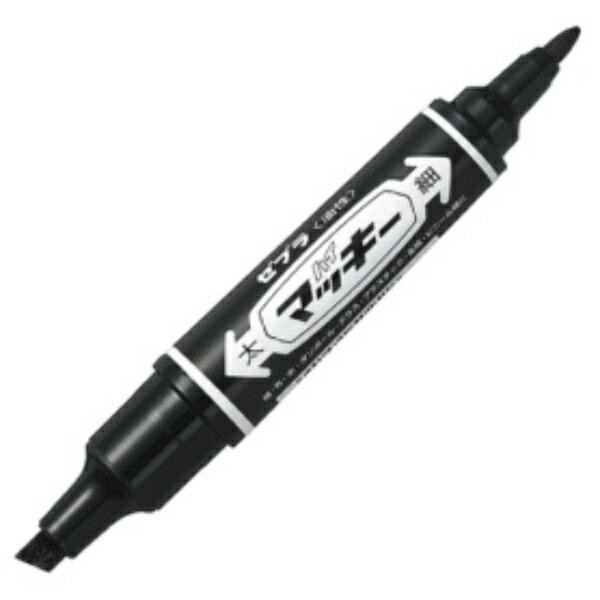 Zebra Oil-Based Marker Hi-Marky Square Tip Bold + Round Tip Fine Black MO-150-MC-BK 1 piece