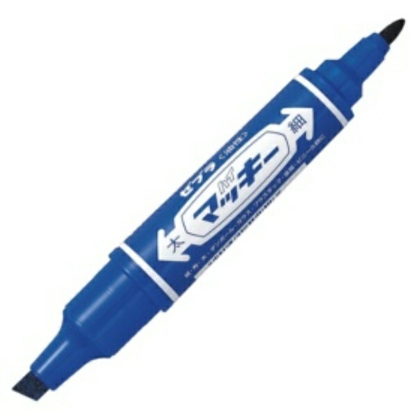 Zebra Oil-Based Marker Hi-Marky Square Tip Bold + Round Tip Fine Blue MO-150-MC-BL 1 piece