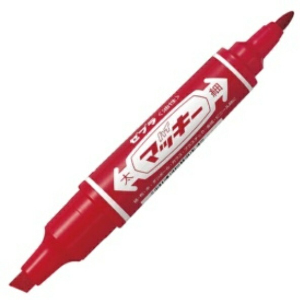 Zebra Oil-Based Marker Hi-Marky Square Tip Bold + Round Tip Fine Red MO-150-MC-R 1 piece