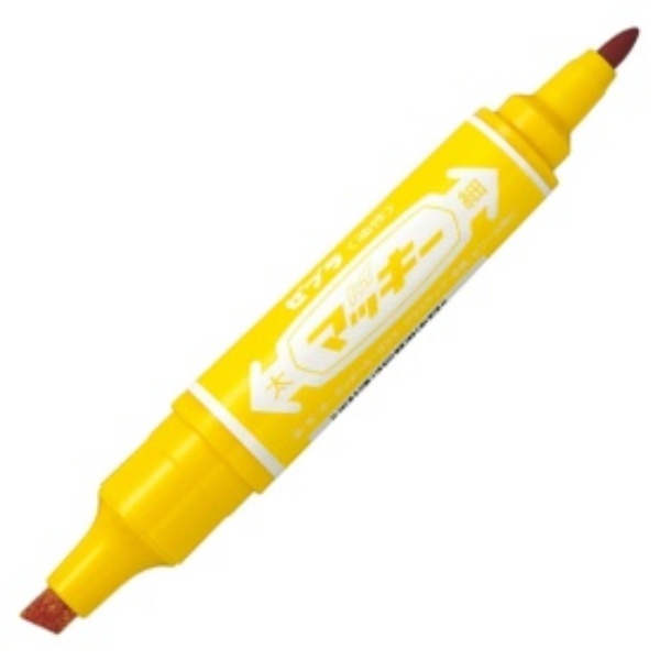 Zebra Oil-Based Marker Hi-Marky Square Tip Bold + Round Tip Fine Yellow MO-150-MC-Y 1 piece
