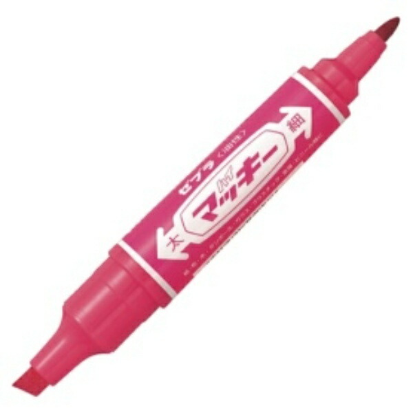Zebra Oil-Based Marker Hi-Marky Square Tip Bold + Round Tip Fine Pink MO-150-MC-P 1 piece