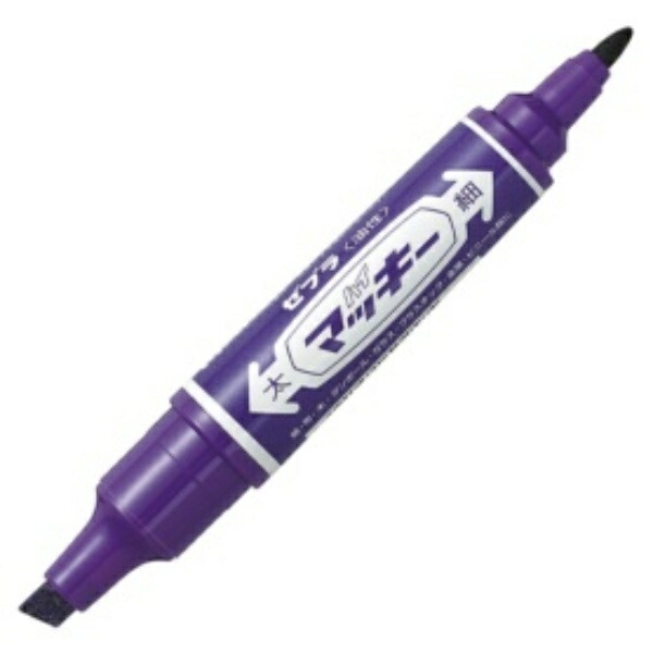 Zebra Oil-Based Marker Hi-Marky Square Tip Bold + Round Tip Fine Purple MO-150-MC-PU 1 Piece