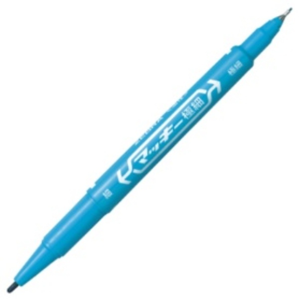 Zebra Oil-Based Marker Mackie Ultra-Fine Round Tip Fine + Ultra-Fine Light Blue MO-120-MC-LB 1 piece