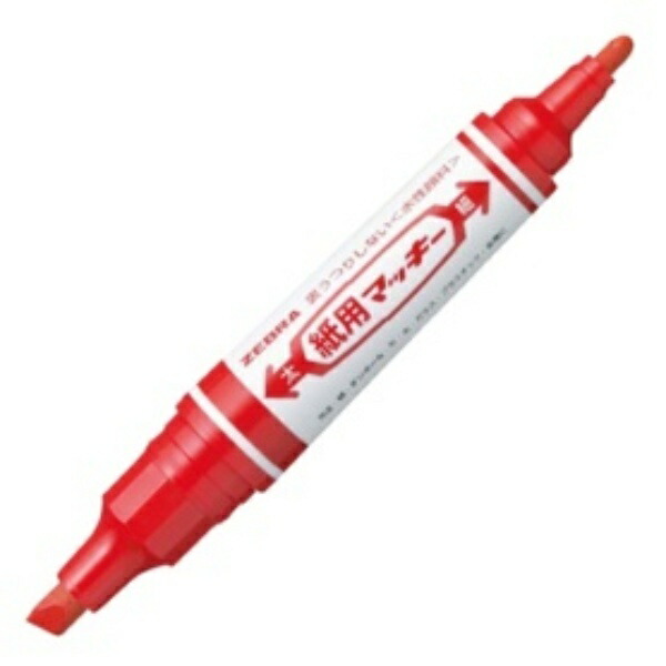 Zebra Water-Based Marker for Paper, Mackie, Bold/Fine Tip, Red