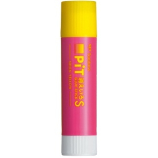 Tombow Stick Glue Disappearing Color Pit S Neon Yellow Approx. 10g (Body Color: Pink) PT-TCY81 1 Stick