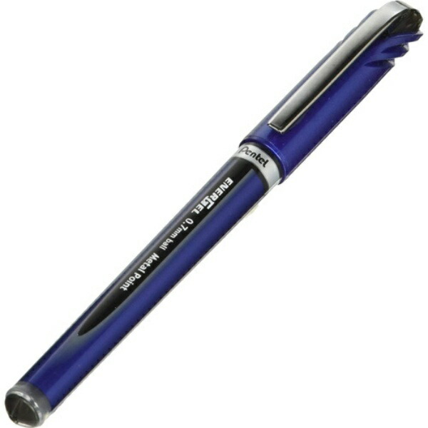 Pentel Ballpoint Pen Gel Ink Energel Euro 0.7mm Blue Barrel BL27-A Black