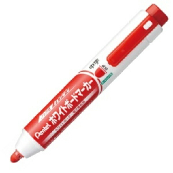 Pentel Knock-Type Handy Whiteboard Marker Medium Round Tip Red MWXN5M-B 1 Piece 619-3744