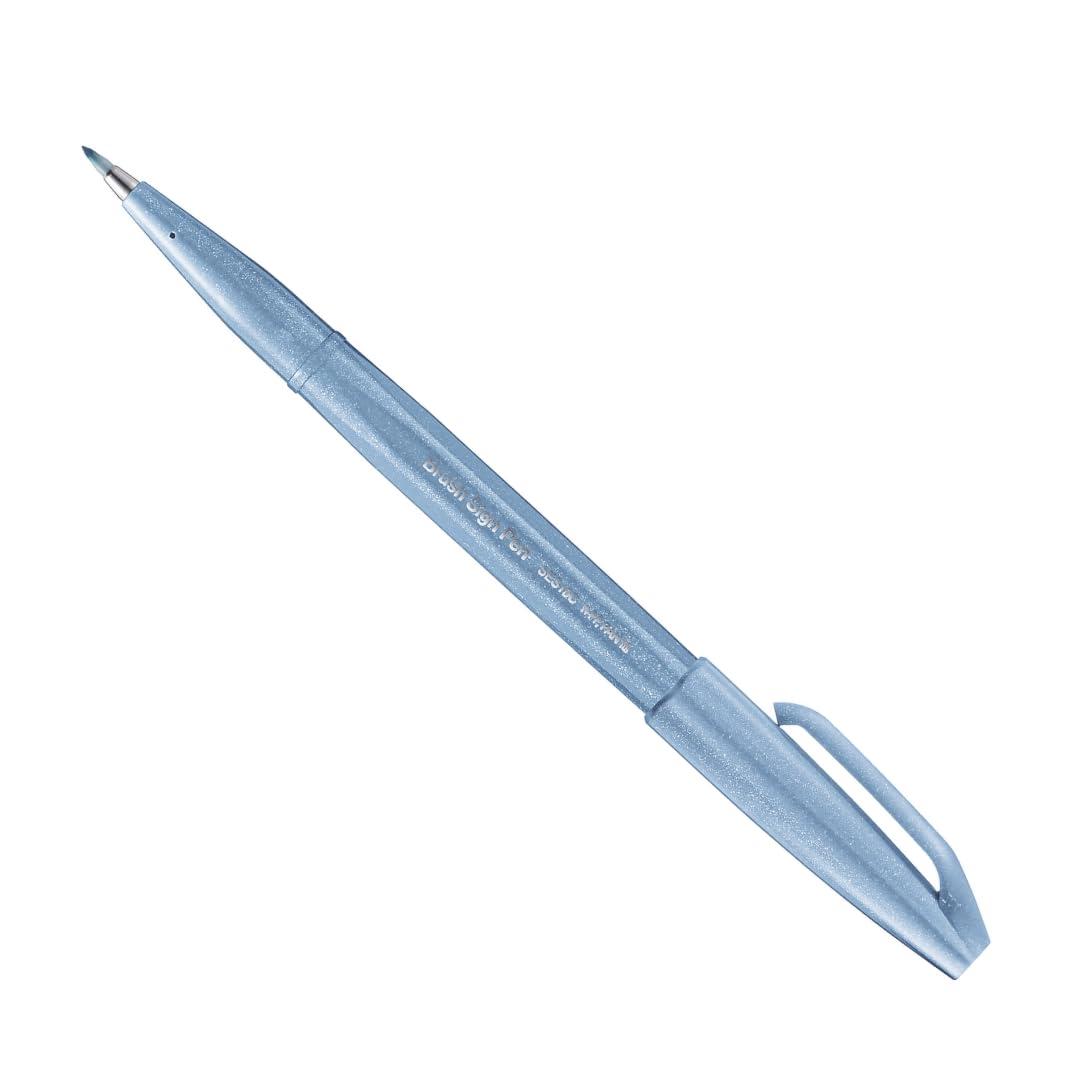 Brush Touch Sign Pen Pale Blue ● Quantity: 1 pen ● Dimensions: 17 × 13 × 133 mm ● Weight: 10 g ● Length: 133 mm ● Ink Type: Water-based dye ● Disposable ● Material: Made with recycled materials