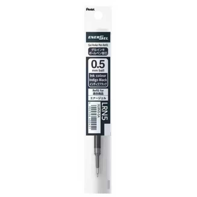 Pentel Energel Refill Replacement Cartridge 0.5mm Indigo Black 1-Pack XLRN5-SA