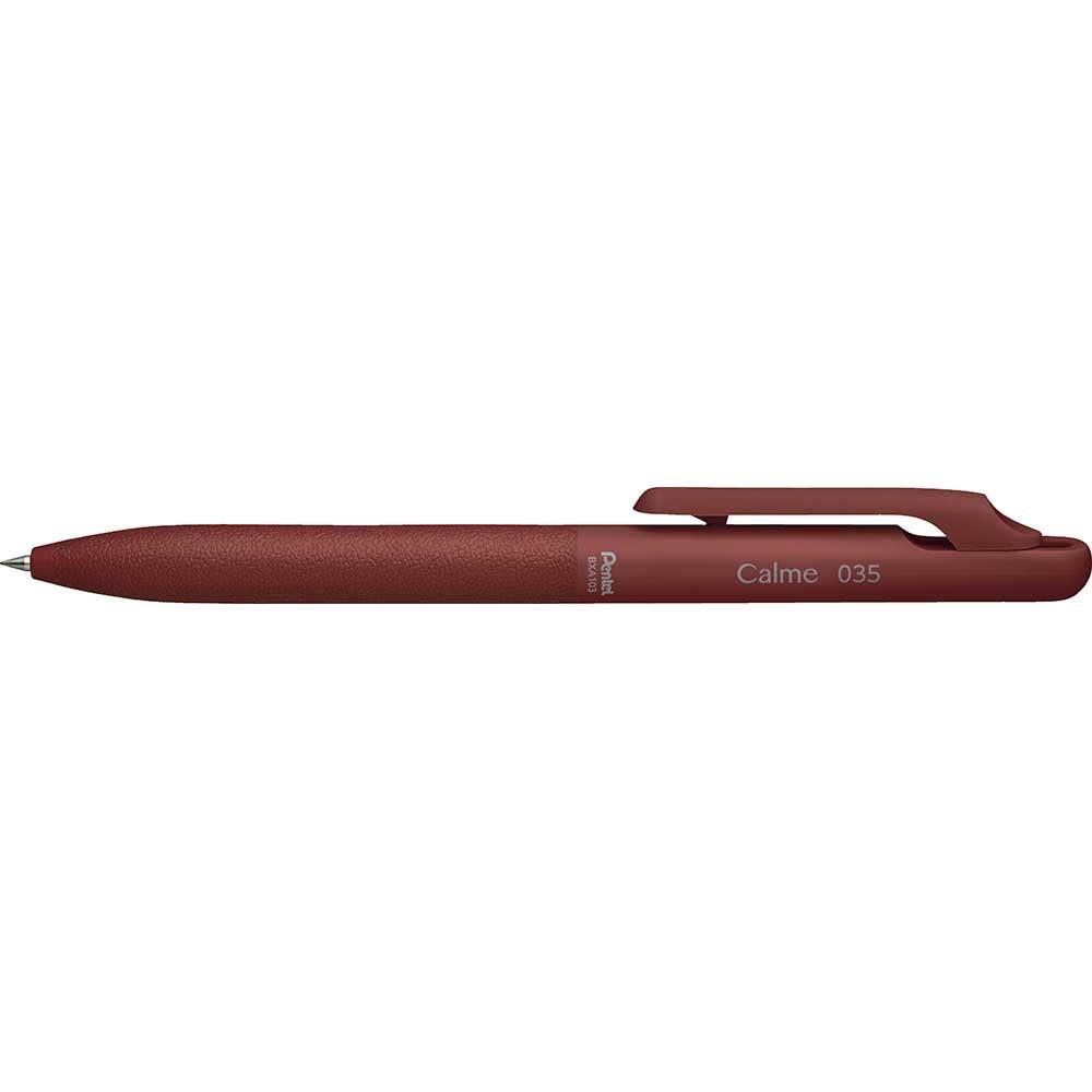 Pentel Calme Single-Color Ballpoint Pen 0.35mm Red Barrel Red Ink BXA103B-B