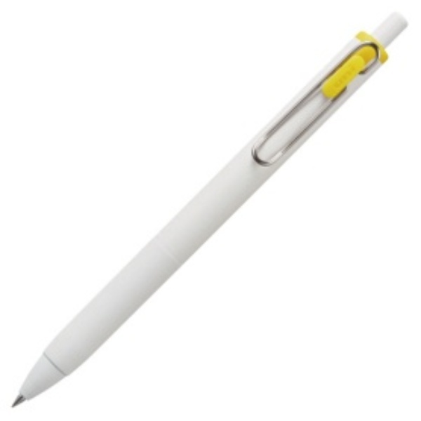 Mitsubishi Pencil Gel Ink Ballpoint Pen Uni-ball ONE 0.38mm Yellow (Barrel Color: Off-White) UMNS38.2 1 Pen