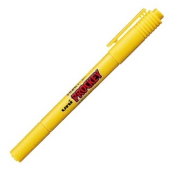 Mitsubishi Pencil Water-Based Marker Proッキー Fine Round Tip + Extra Fine Yellow PM120T.2 1 Piece