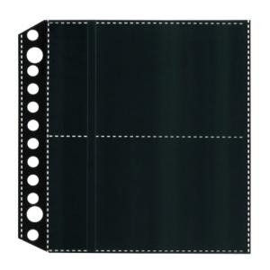 Lion Office Supplies Business Card Pocket (Double-Sided Pocket) <Quick Add Pocket> 2x12 Holes, Double-Sided 4 Pockets, Side-Loading MP-4BK 1 Pack (10 Sheets)