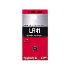 TOSHIBA Alkaline Button Cell Battery LR41 1-Pack (Equivalent to 192/GP192/V3GA/AG3/L736) Child-Safe Packaging for Electronic Toys, Mini LED Lights, Digital Thermometers LR41EC