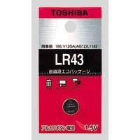 TOSHIBA Alkaline Button Cell Battery LR43 1 Piece (Equivalent to 186/GP186/V12GA/AG12/L1142) Child-Safe Packaging for Electronic Toys and Pedometers LR43EC