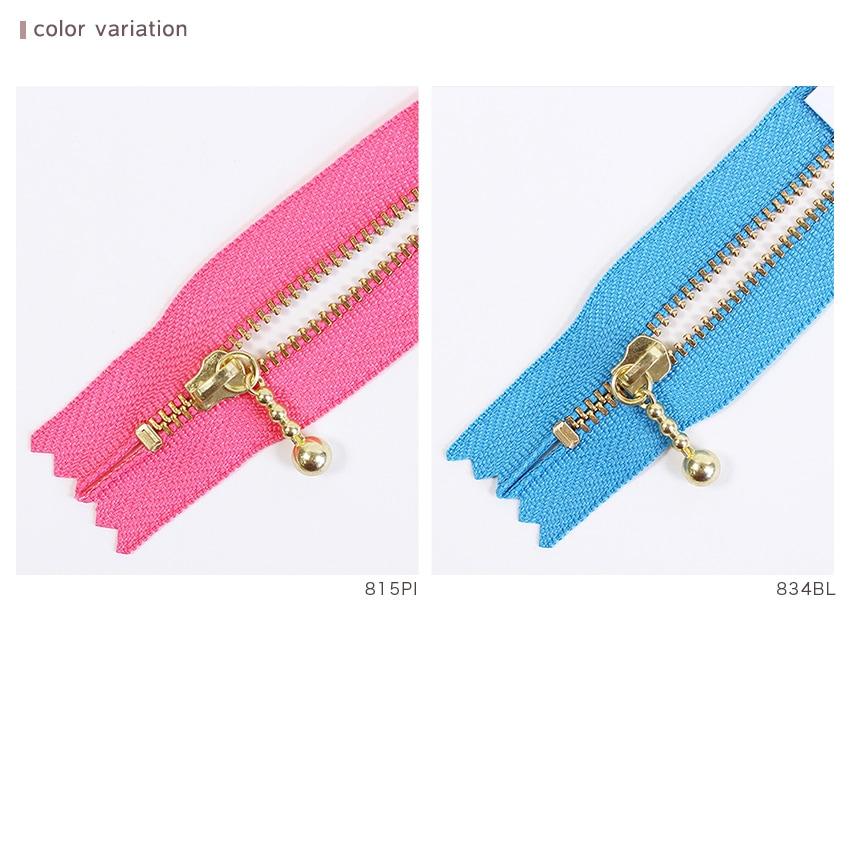 YKK Beaded Zipper 10cm Metal Gold 3MGC-10 PI Series BL Series