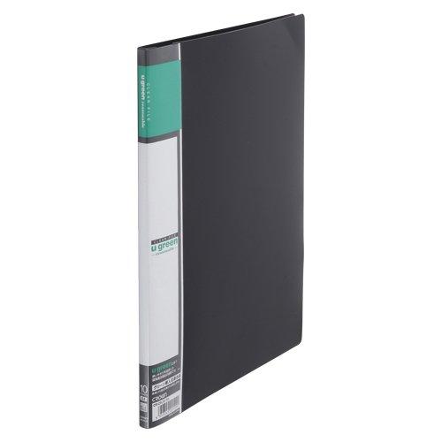 Crown U GREEN Clear File A4 Black 10 Sheets