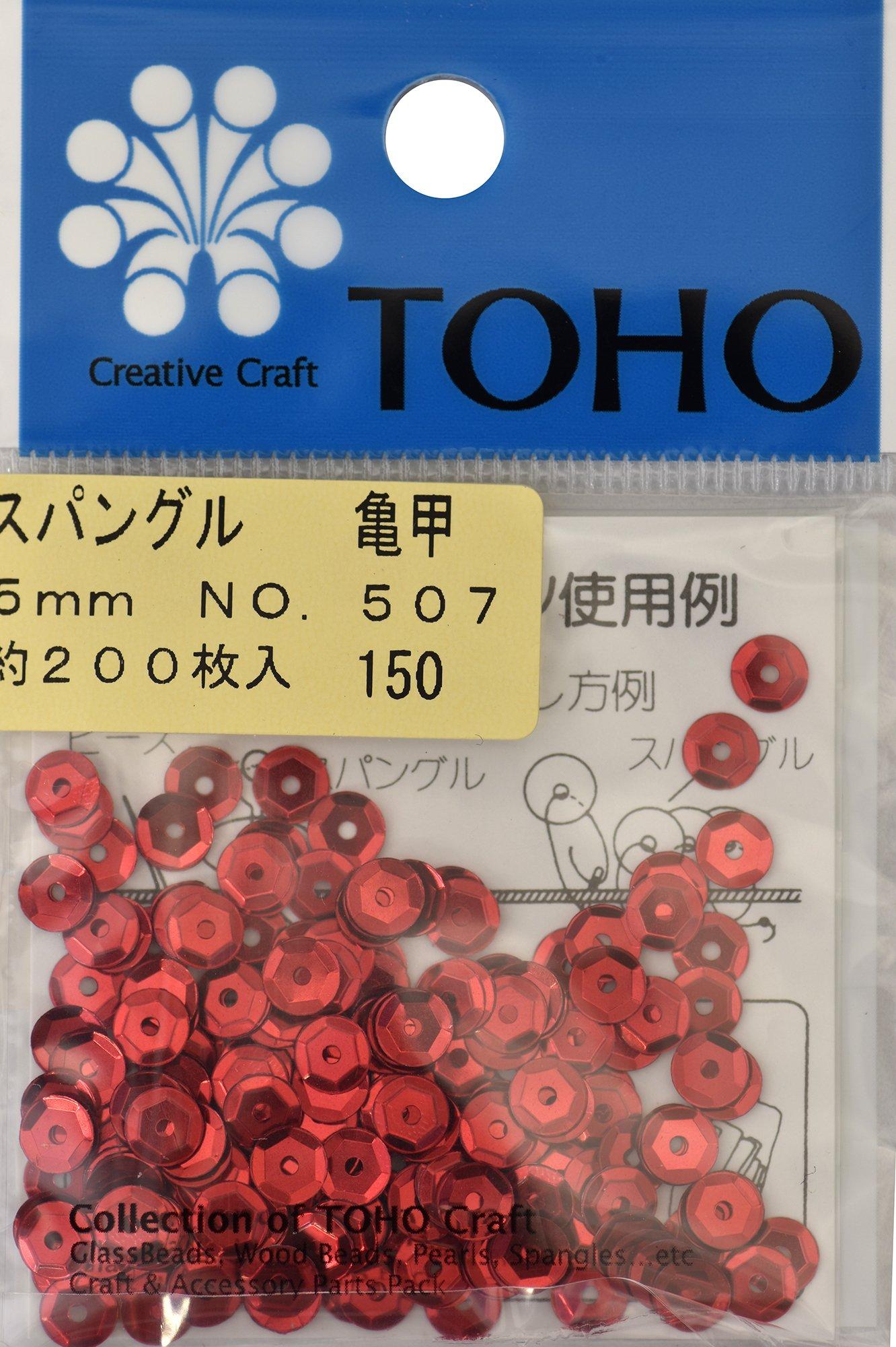 TOHO Spangle Tortoise Shell Approx. 5mm Red Approx. 200 pieces No.507