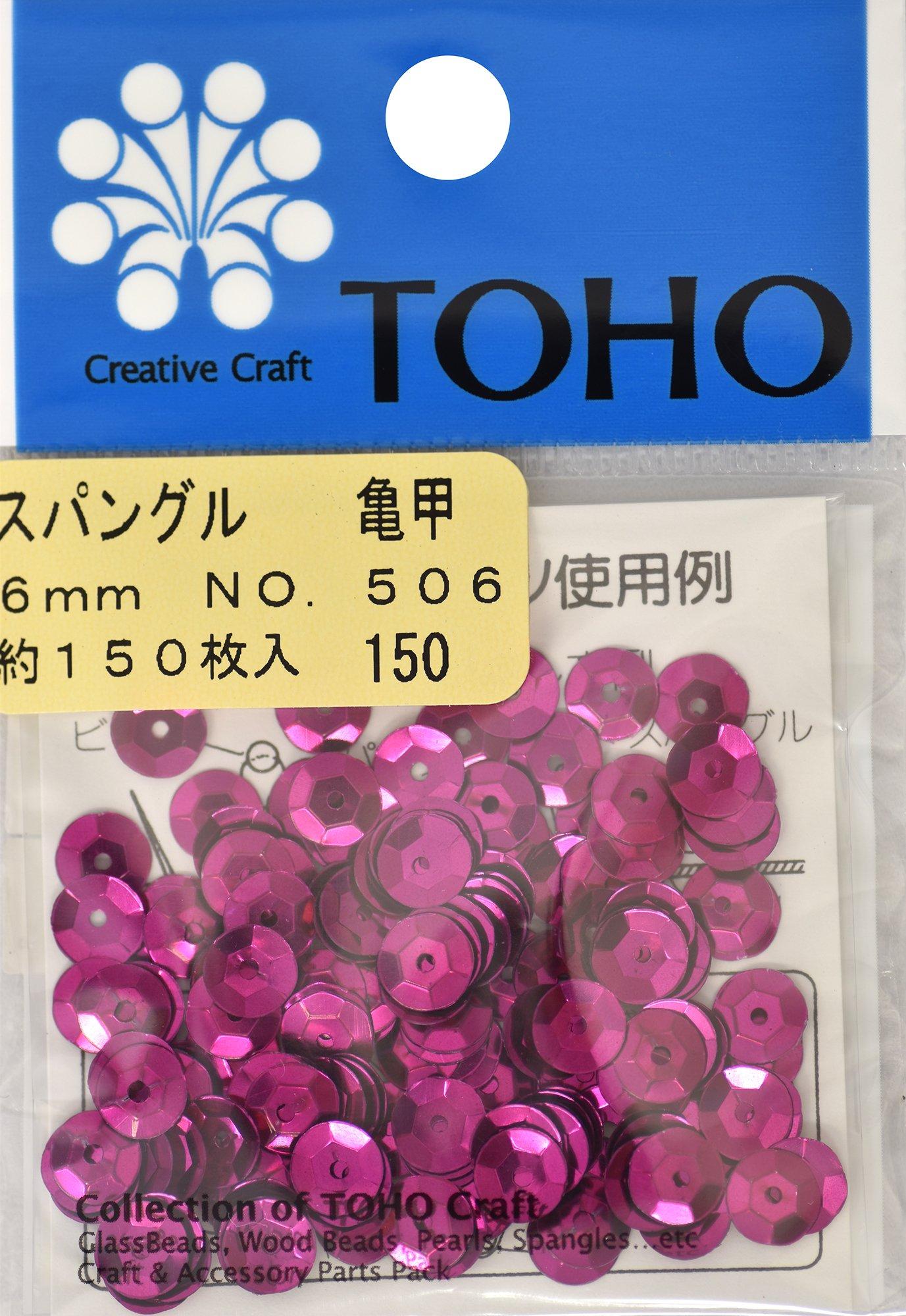 TOHO Spangle Tortoiseshell Approx. 6mm Deep Pink Approx. 150 pieces No.506
