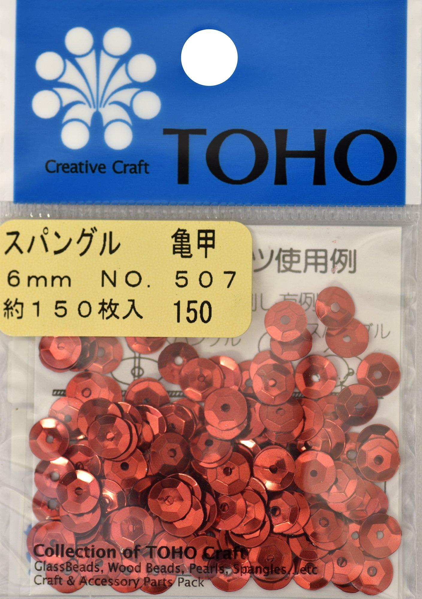 TOHO Spangle Tortoise Shell Approx. 6mm Red Approx. 150 pieces No.507