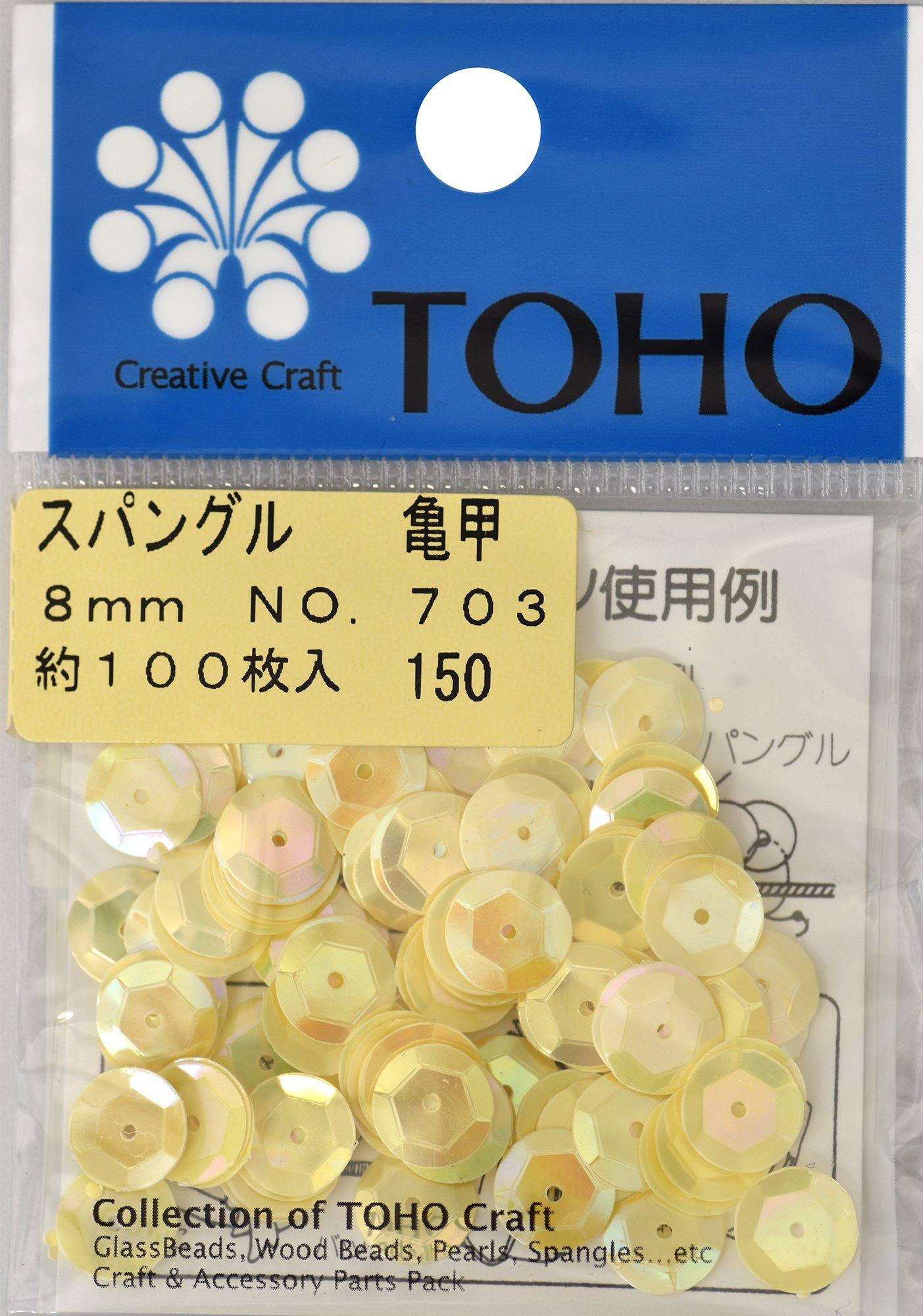 TOHO Spangle Tortoise Shell Approx. 8mm Pastel Yellow Approx. 100 pieces No.703