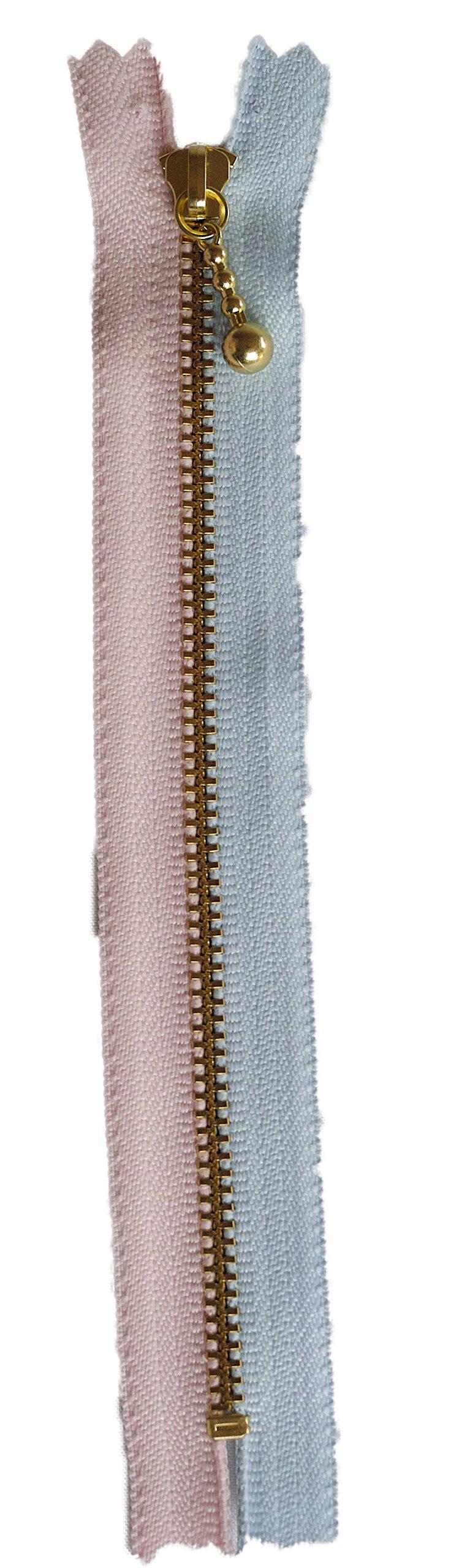 YKK Beaded Combination Zipper 16cm Metal Gold 3MGC-16COMB