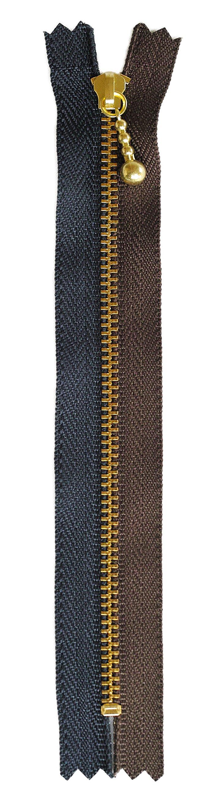 YKK Beaded Combination Zipper 16cm Metal Gold 3MGC-16COMB