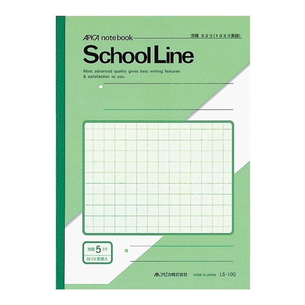 Apica Learning Notebook School Line LS10G 5mm Grid B5 Green