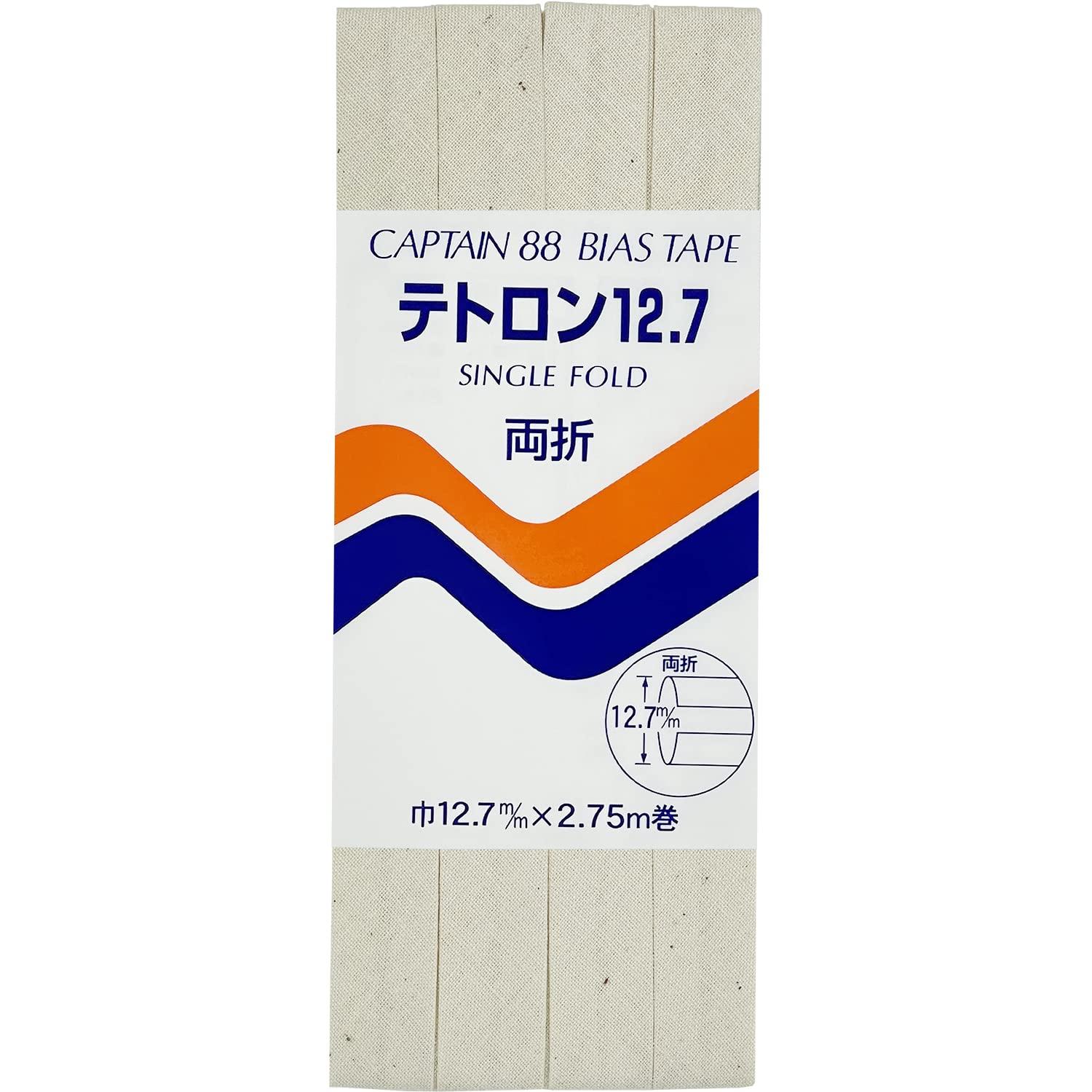 CAPTAIN88 Tetron 12.7 Bias Tape Double Fold 12.7mm Width × 2.75m Roll #399 Natural CP4