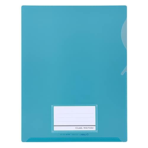 Seki-Sei Clear Folder Sealook Wide Folder with Business Card Pocket Blue CLK-2404-10