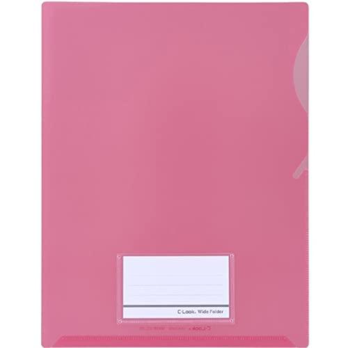 Seki-Sei Clear Folder Sealook Wide Folder with Business Card Pocket Pink CLK-2404-21