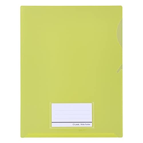 Seki-Sei Clear Folder Sealook Wide Folder with Business Card Pocket Yellow CLK-2404-50