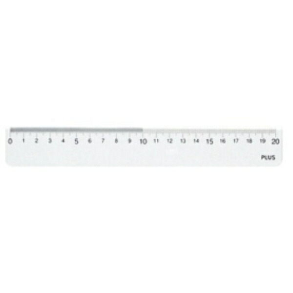 Plus Ruler Recycled PET Straight Ruler 20cm 2mm Thickness UD Type 47-188