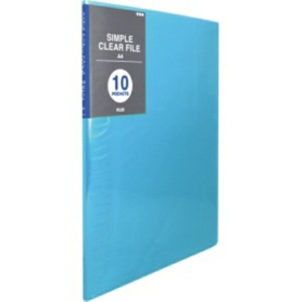 Plus Simple Clear File FC-210SC A4-S 10-Pocket Blue 98-151