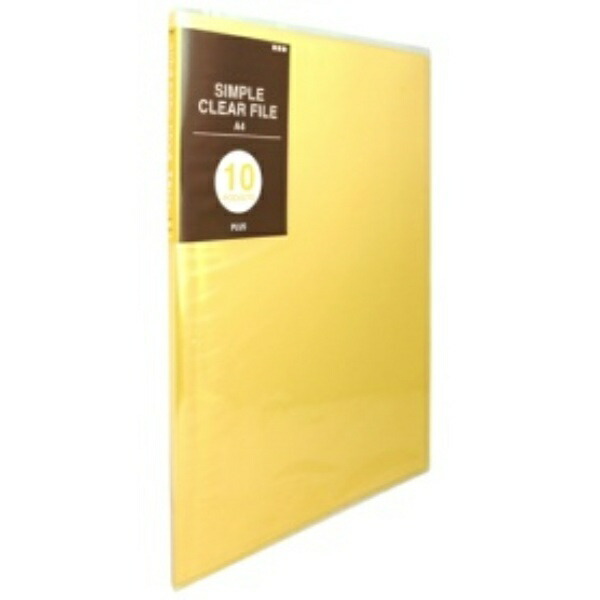 Plus Simple Clear File FC-210SC A4-S 10-Pocket Yellow 98-153