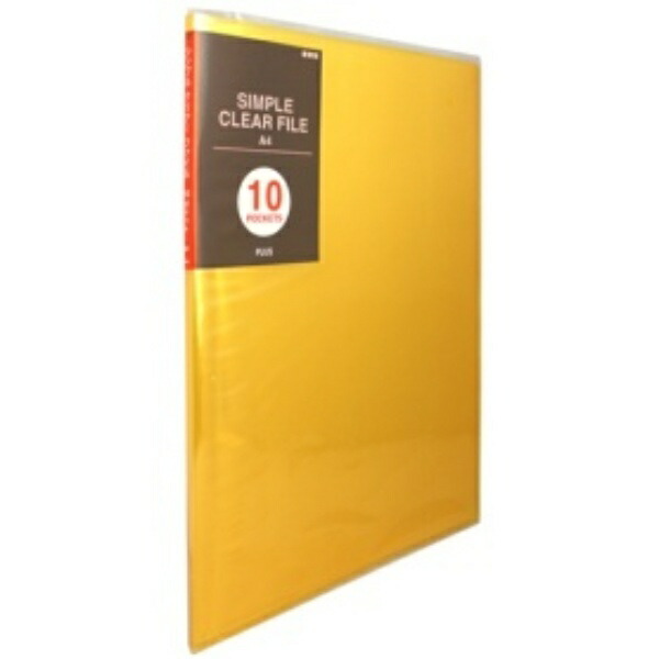 Plus Simple Clear File FC-210SC A4-S 10-Pocket Orange 98-156