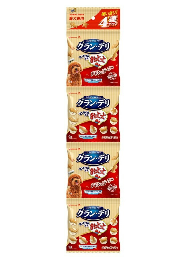 Grand Deli Grand Deli Dog Treats Specially for Dogs Oottootto Chicken & Beef Flavor 24g (6g × 4-pack) Made in Japan Dog Food Unicharm